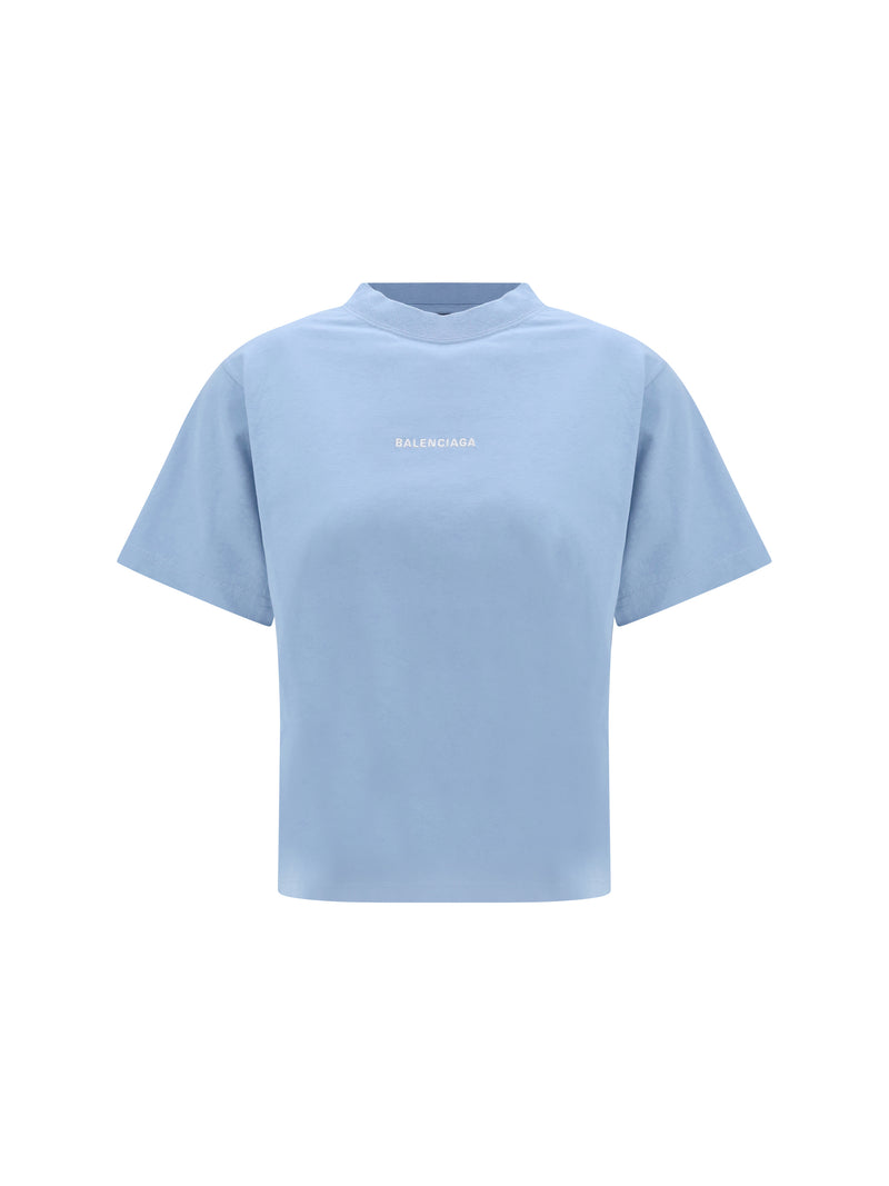 Balenciaga Balenciaga Back T-shirt Light Blue/White Women - World Class Fashion