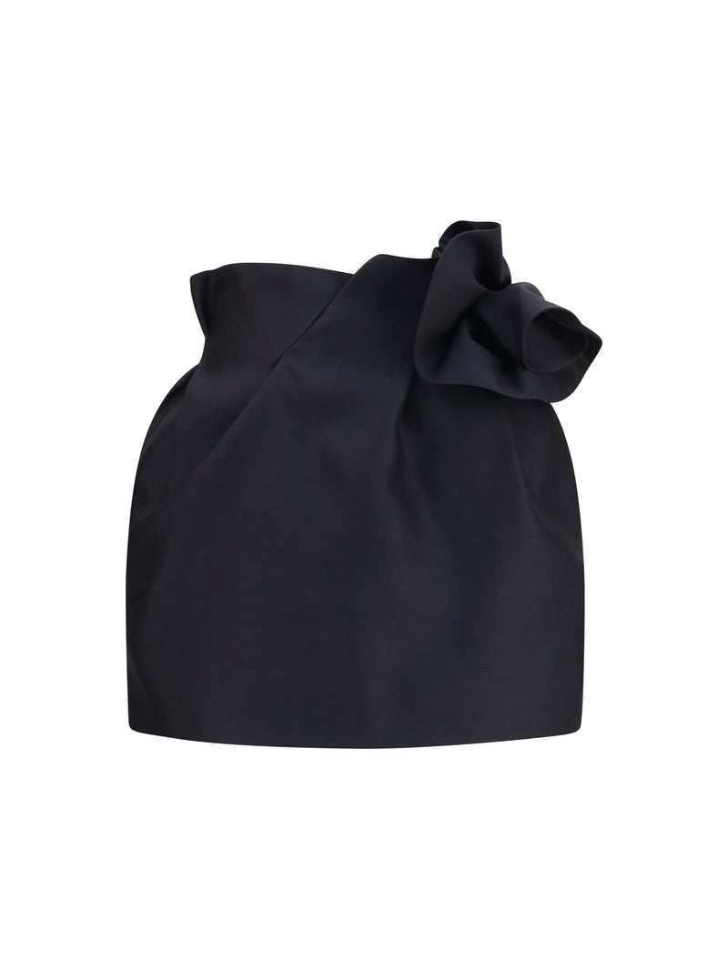 Magda Butrym Magda Butrym Wool Silk Mini Skirt Black - World Class Fashion