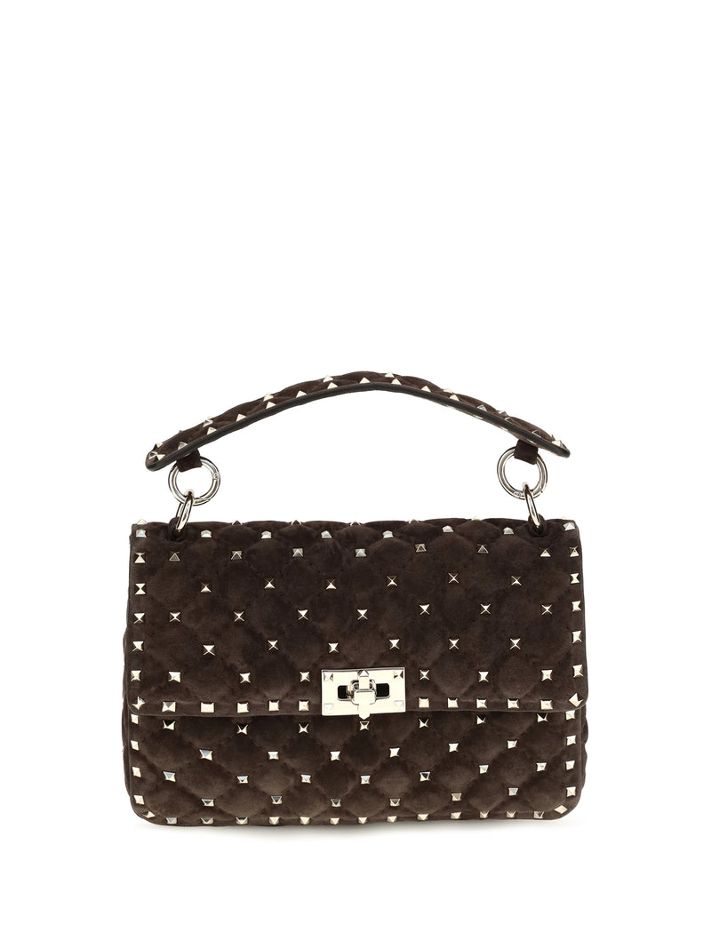Valentino Garavani Valentino Garavani Medium Rockstud Spike Suede Top Handle Bag - World Class Fashion