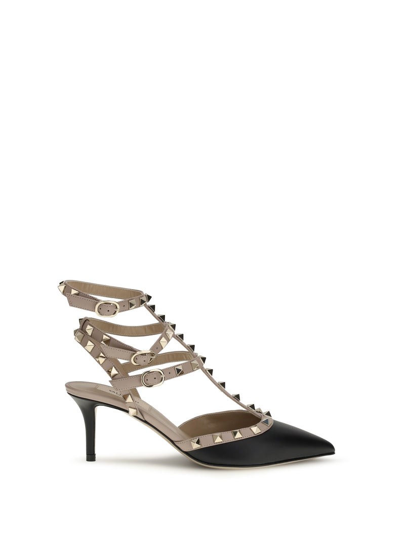 Valentino Garavani Valentino Garavani Rockstud Pumps Nero/Poudre - World Class Fashion