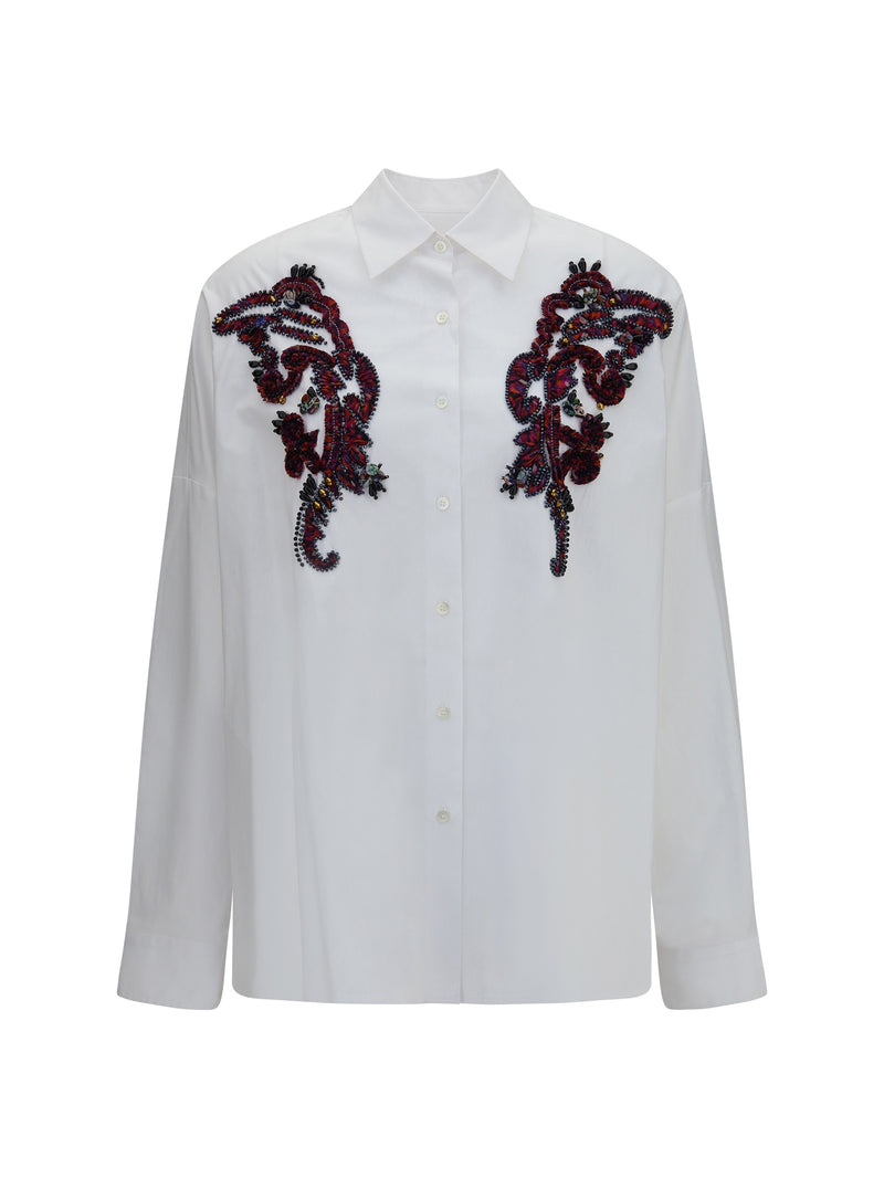 Dries Van Noten Dries Van Noten Beaded-detail Shirt White - World Class Fashion