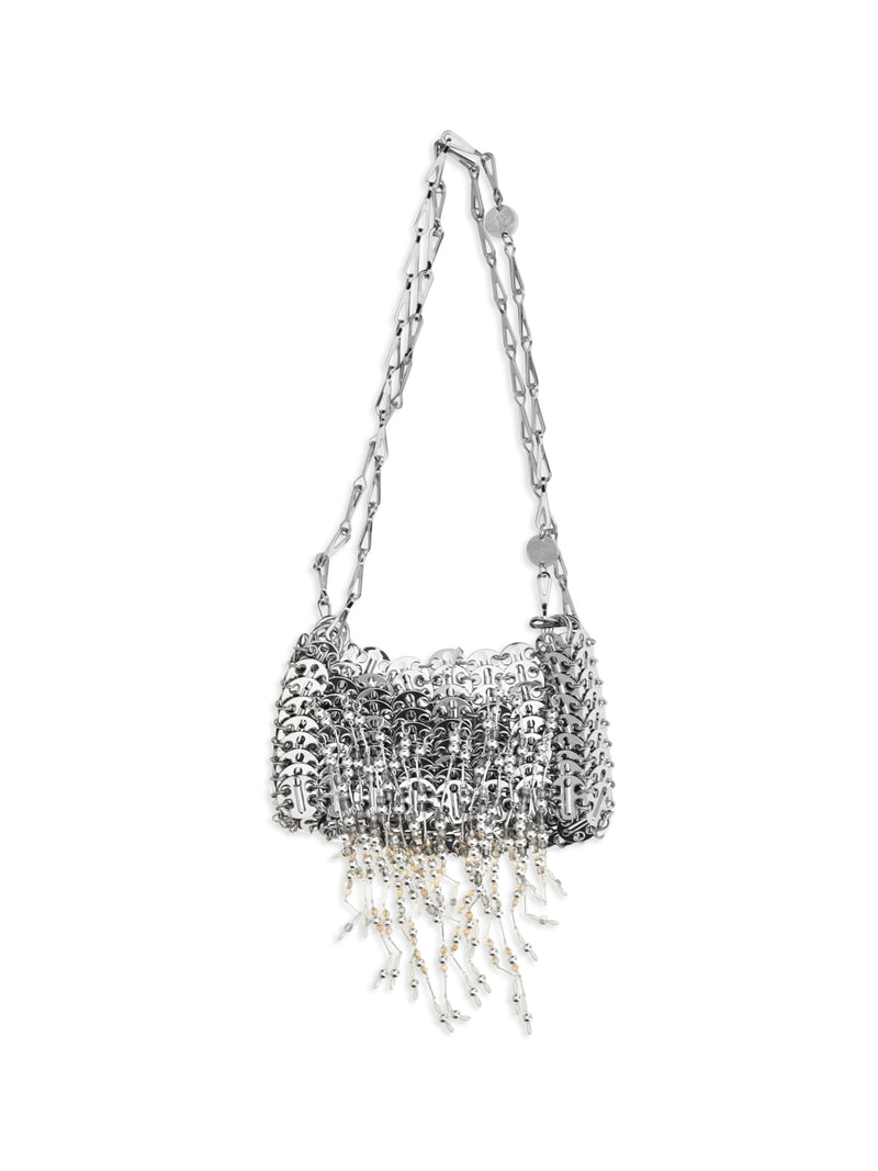 Rabanne Rabanne Nano 1969 Pearl Fringe Shoulder Bag Silver - World Class Fashion