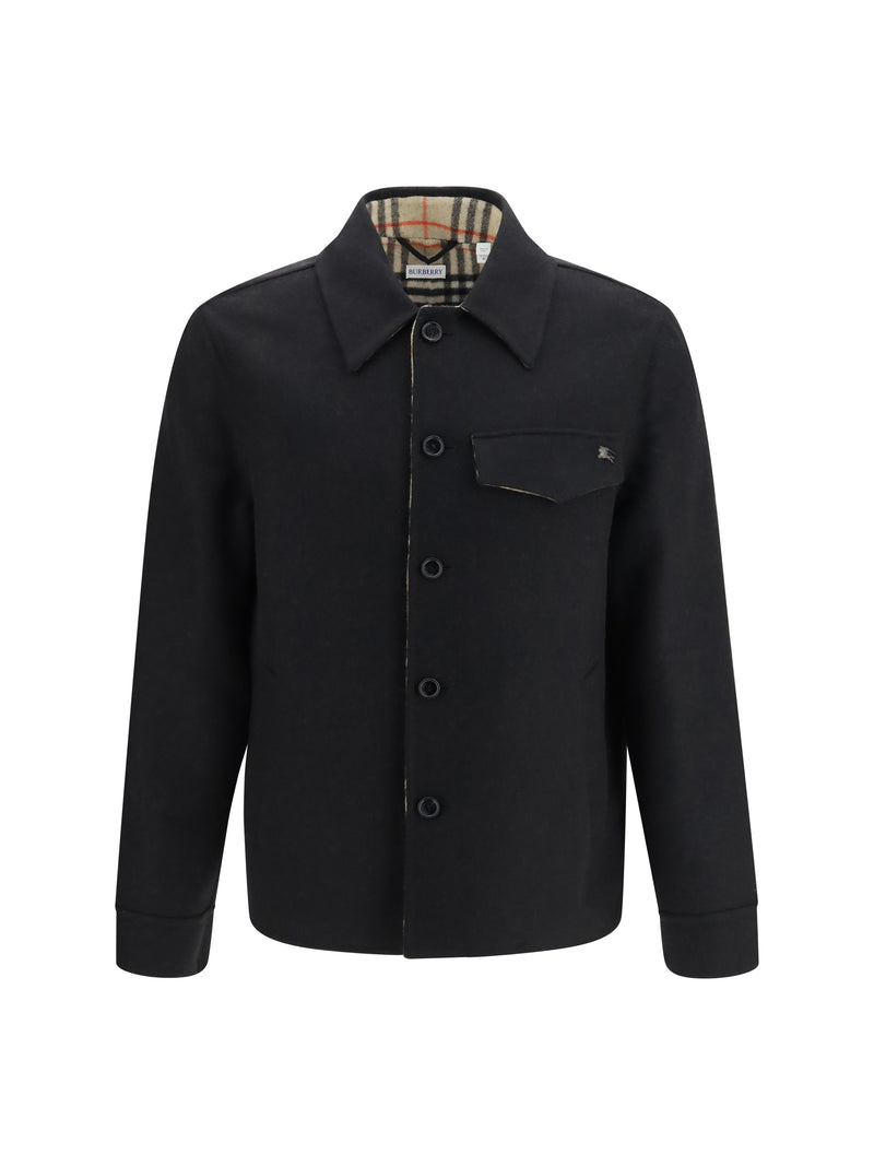 Burberry Burberry Herringbone Wool Jacket Black/Sand IP Check - World Class Fashion