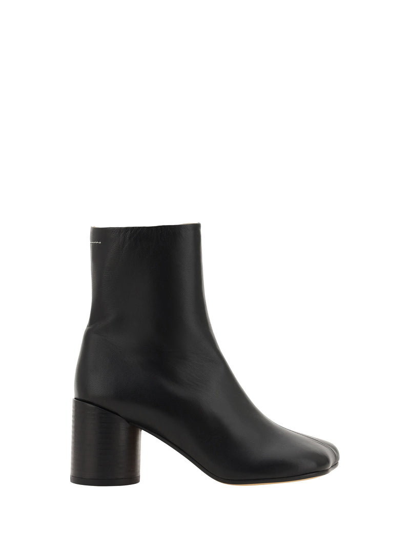Mm6 Mm6 Square-Toe Heeled Ankle Boots Black - World Class Fashion