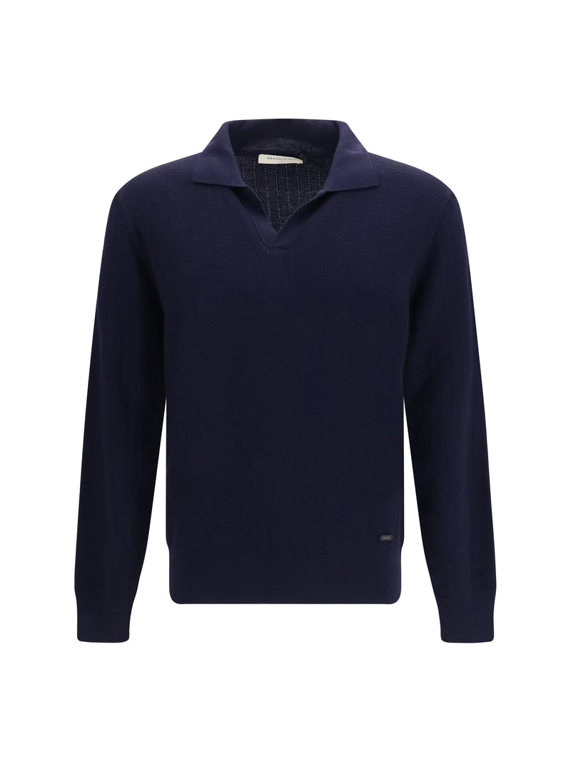 Brooksfield Brooksfield Virgin Wool Shawl Collar Cardigan Blue Men - World Class Fashion