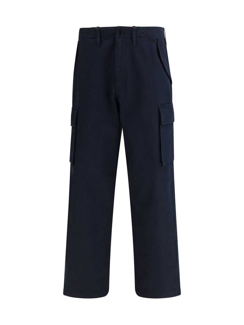 Burberry Burberry Cotton Cargo Pants Silhouette Blue - World Class Fashion