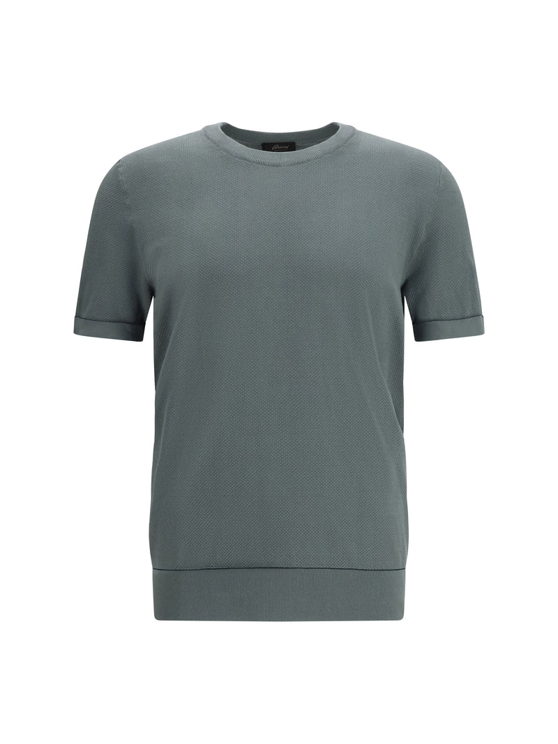 Brioni Brioni Crewneck T-shirt Loden/Navy - World Class Fashion