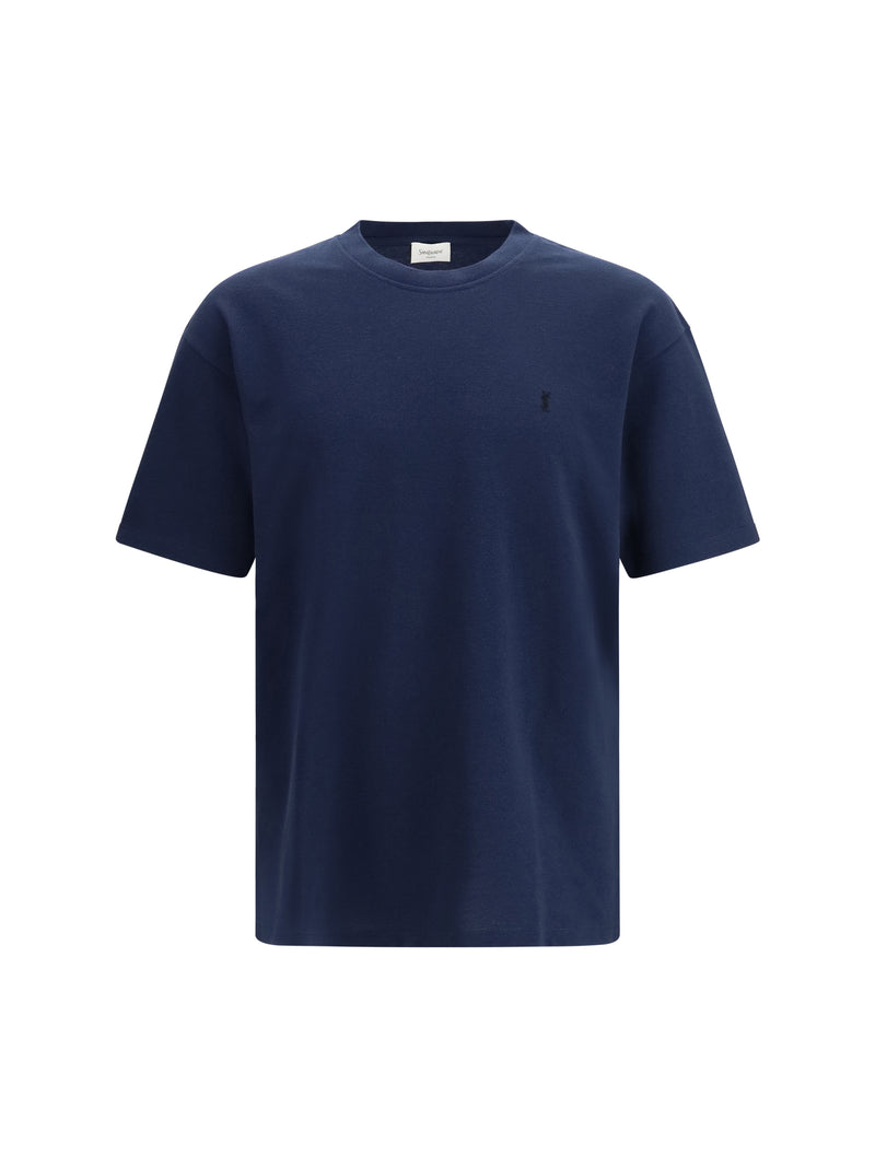Saint Laurent Saint Laurent Cassandre Piqué T-shirt Navy - World Class Fashion