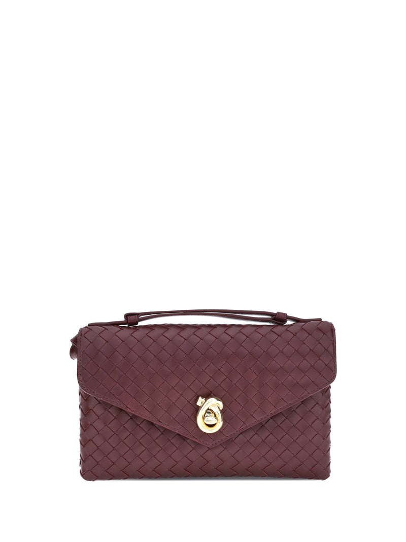 Bottega Veneta Bottega Veneta Knot Lock Shoulder Bag Barolo-M Brass - World Class Fashion