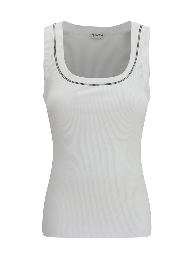Brunello Cucinelli Brunello Cucinelli Top In Cotton With Crew Neckline - World Class Fashion