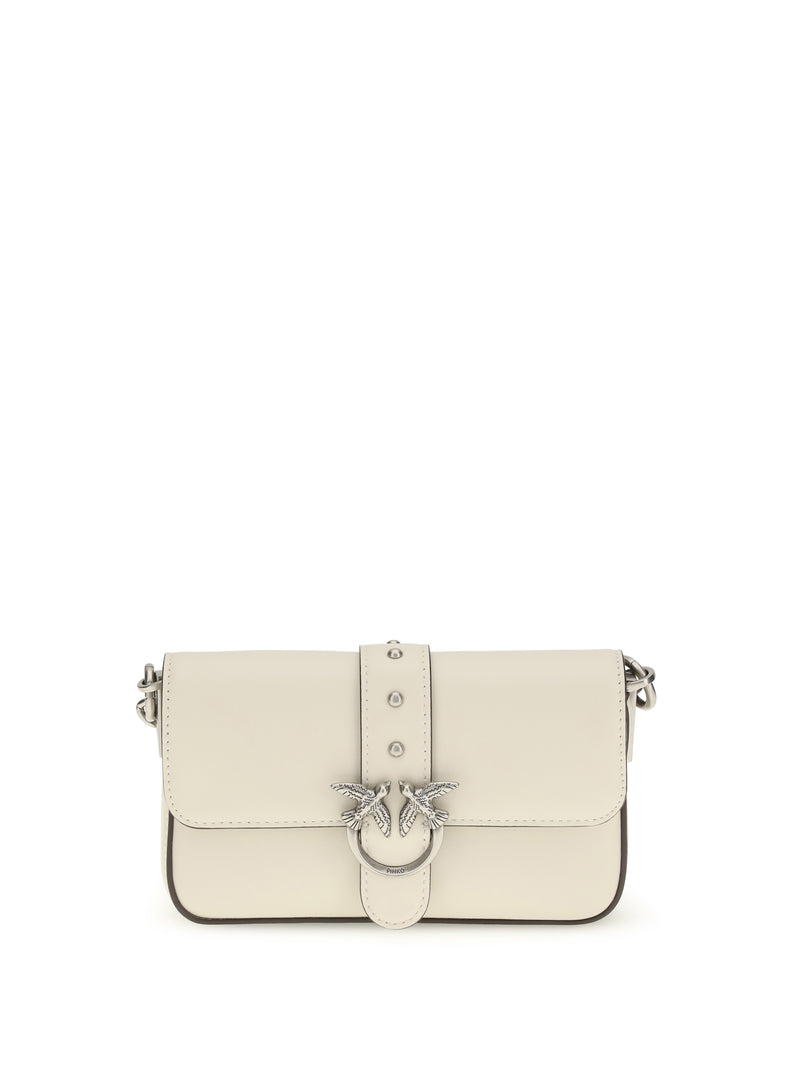 Pinko Pinko Baby Love Shoulder Bag Bianco Seta-Old Silver - World Class Fashion