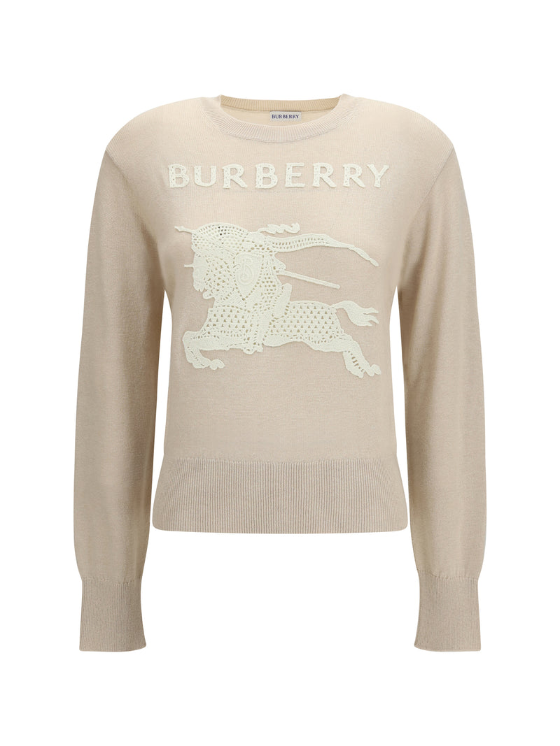 Burberry Burberry Ekd Cotton-Wool Sweater Easel Beige - World Class Fashion