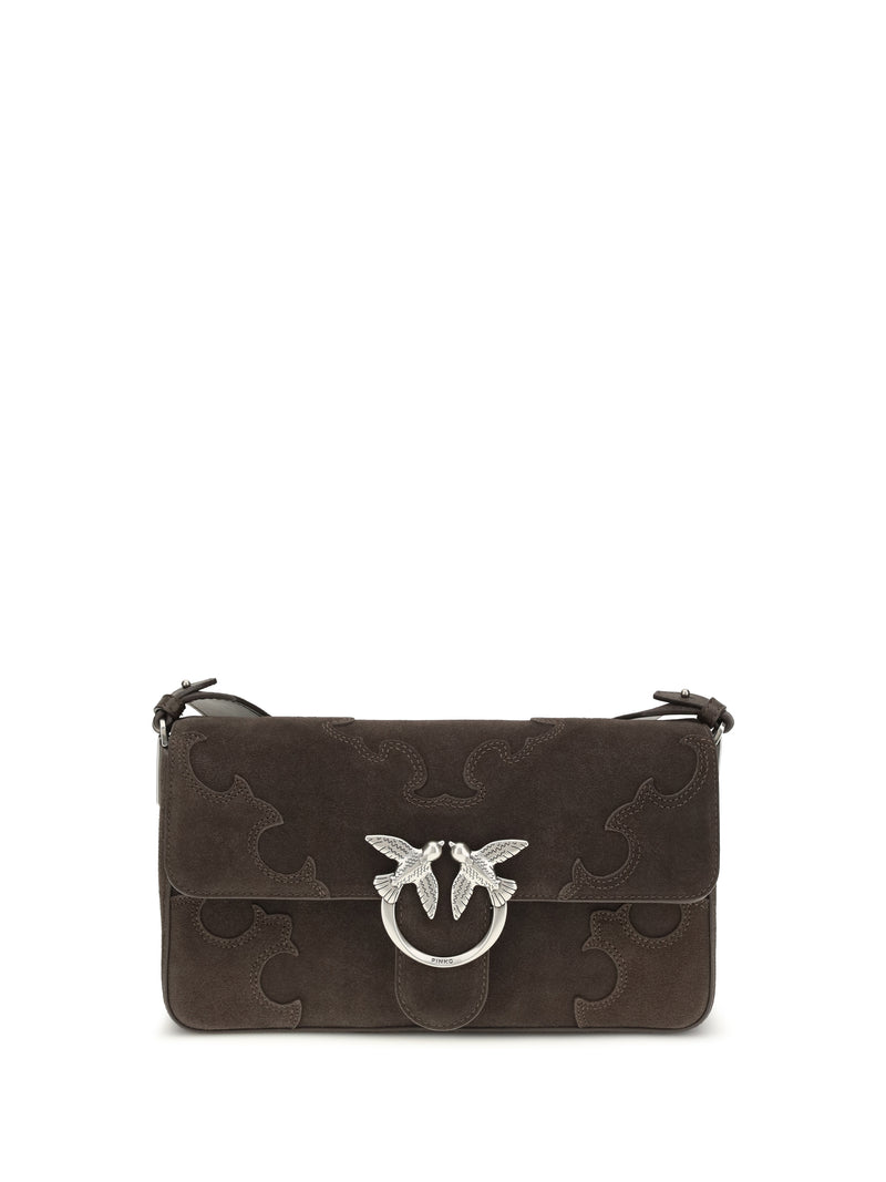Pinko Pinko Love One Slouchy Media Shoulder Bag Brown - World Class Fashion