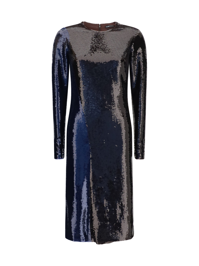Tom Ford Tom Ford Two-tone Sequin Dress Royal Blue/Brown - World Class Fashion