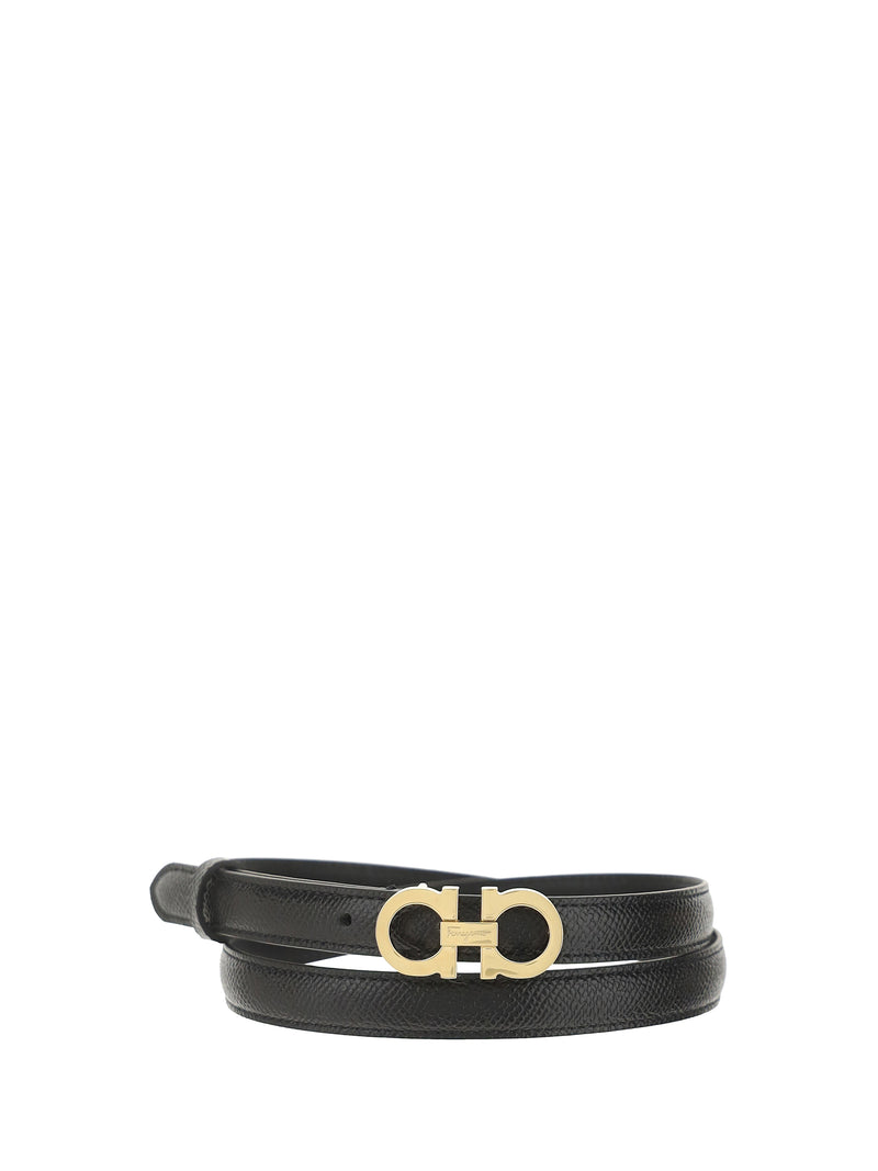 Ferragamo Ferragamo Leather Belt Grey Bicoloured Black - World Class Fashion