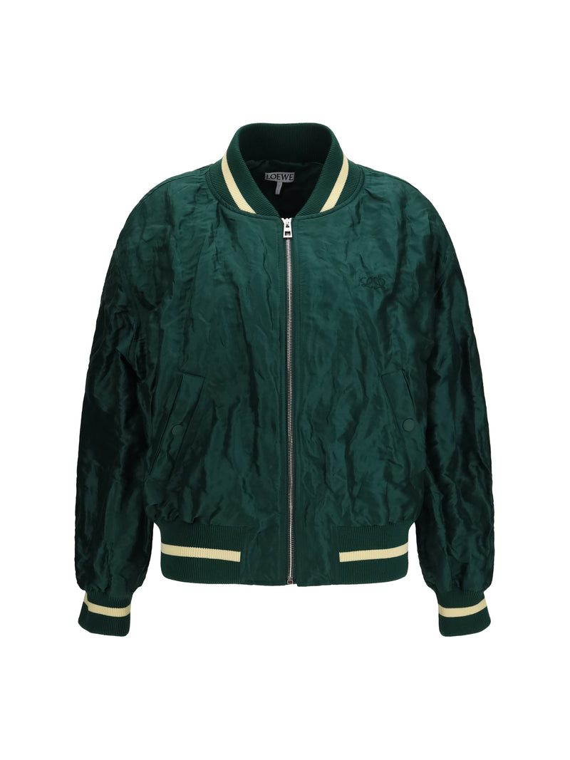 Loewe Loewe Technical Fabric Bomber Jacket Dark Green - World Class Fashion