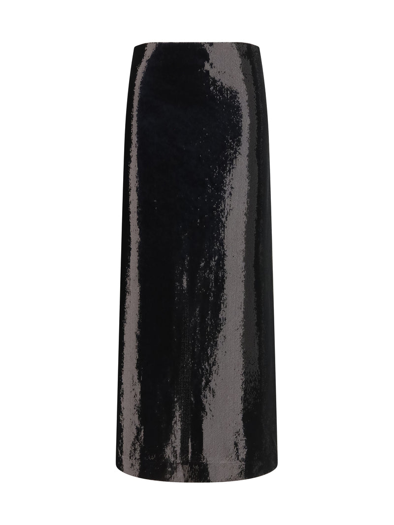 Toteme Falda Toteme de Lentejuelas Negra para Mujer - World Class Fashion