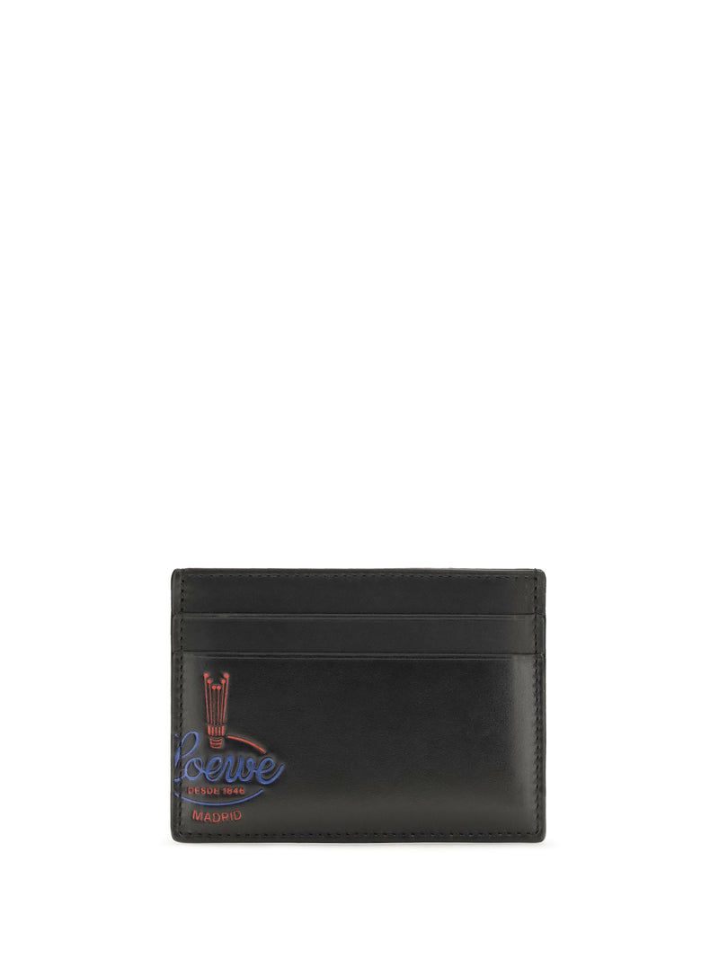 Loewe Loewe Glossy Calfskin Card Holder Black - World Class Fashion