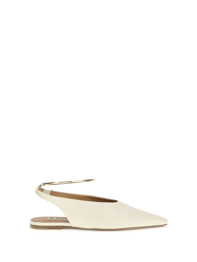 Jil Sander Jil Sander Ring Ballerinas Bone - World Class Fashion