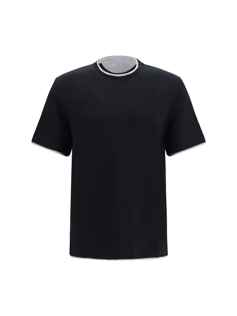Brunello Cucinelli Brunello Cucinelli Cotton T-shirt Nero/Grigio Men - World Class Fashion