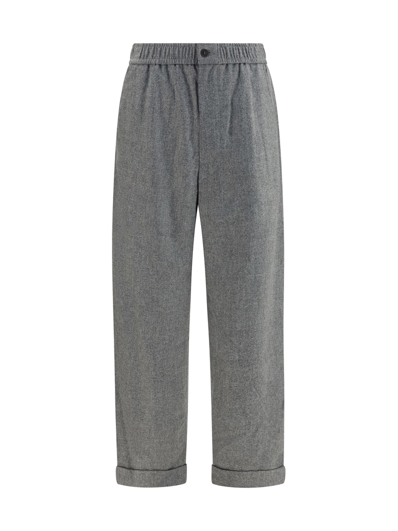 Giorgio Armani Giorgio Armani Wool Cashmere Oversized Pants Light Grey - World Class Fashion