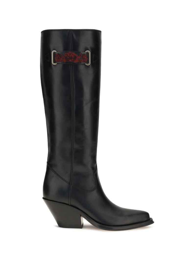 Chloe Chloé Azelan Over-the-knee Leather Boots Black - World Class Fashion