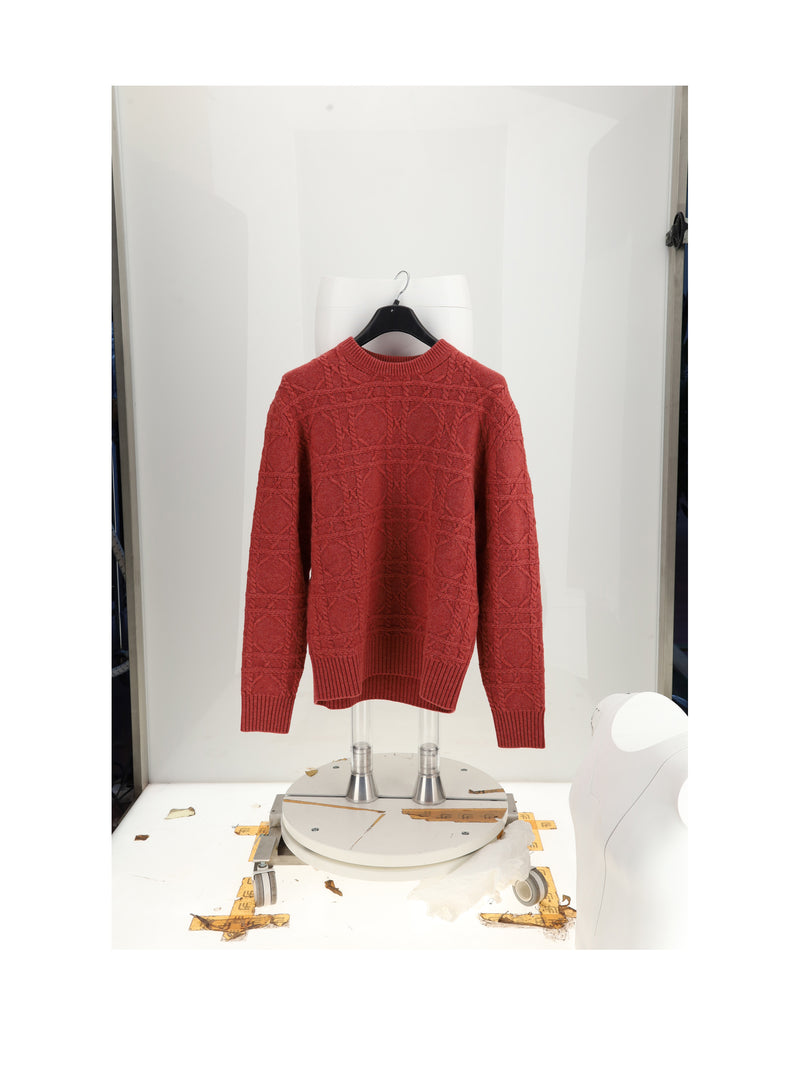 Dior Homme Dior Homme Cannage Knit Sweater Mattone - World Class Fashion