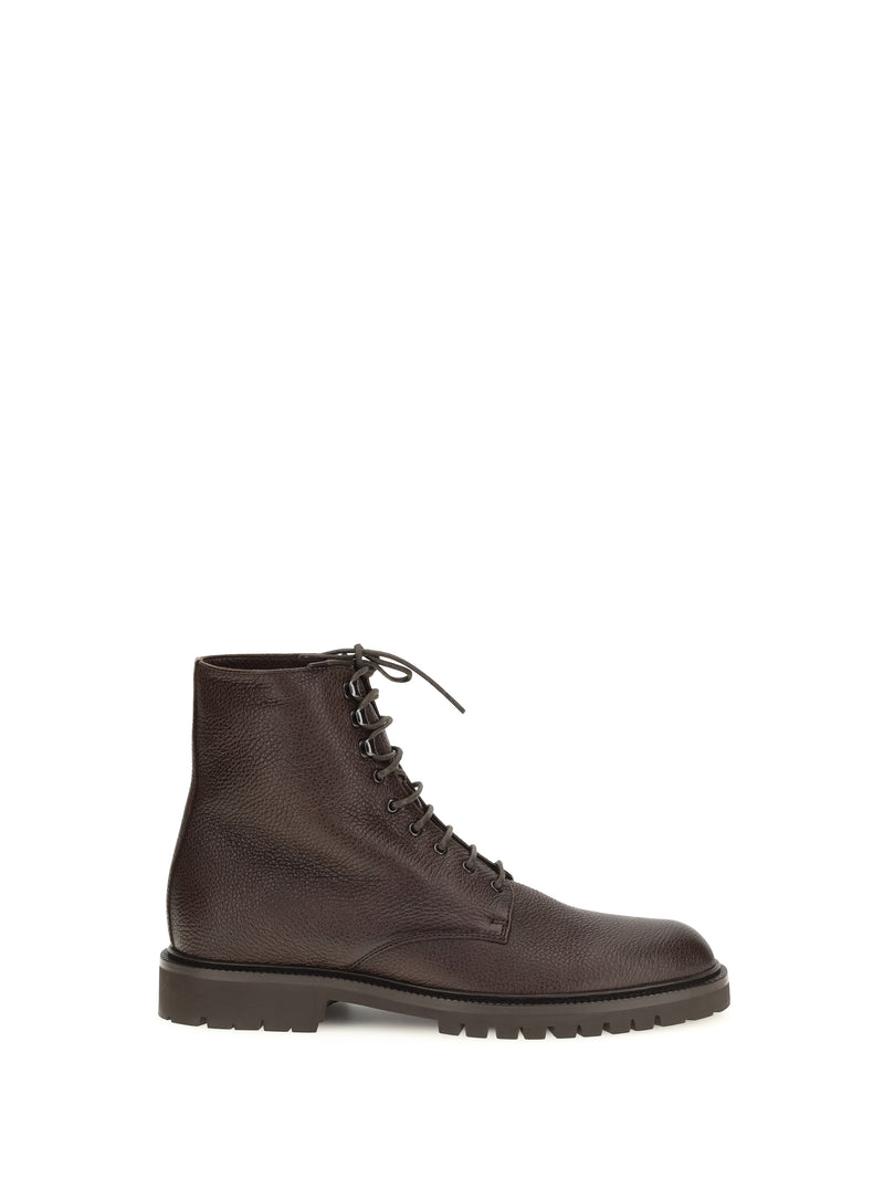 Brunello Cucinelli Brunello Cucinelli Botines con cordones marrón oscuro - World Class Fashion