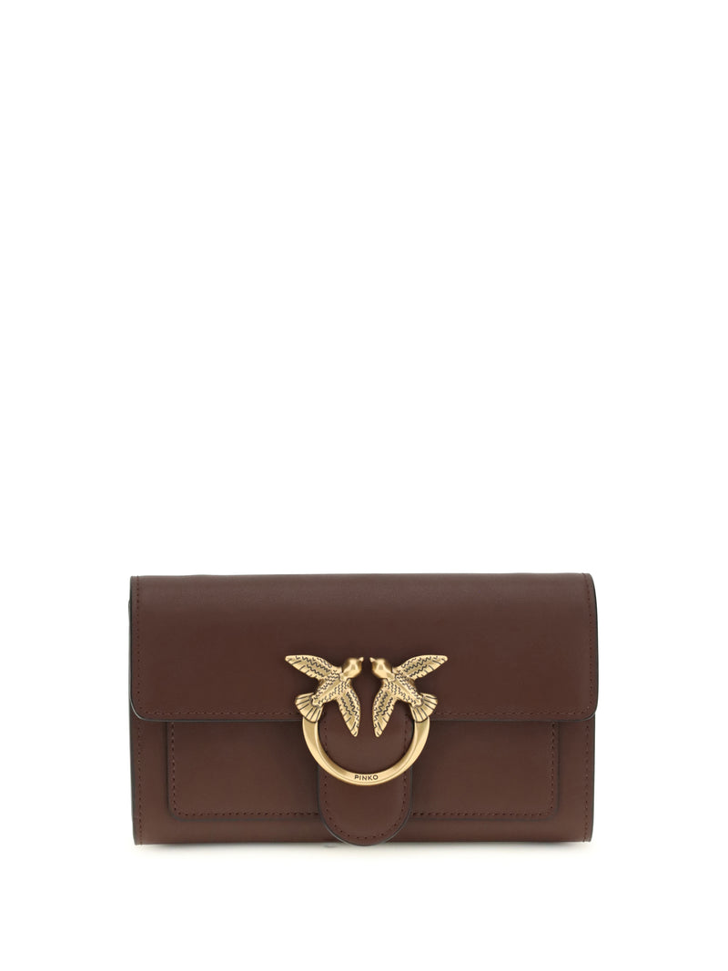 Pinko Pinko Love One Wallet Burgundy Wine-Antique Gold - World Class Fashion