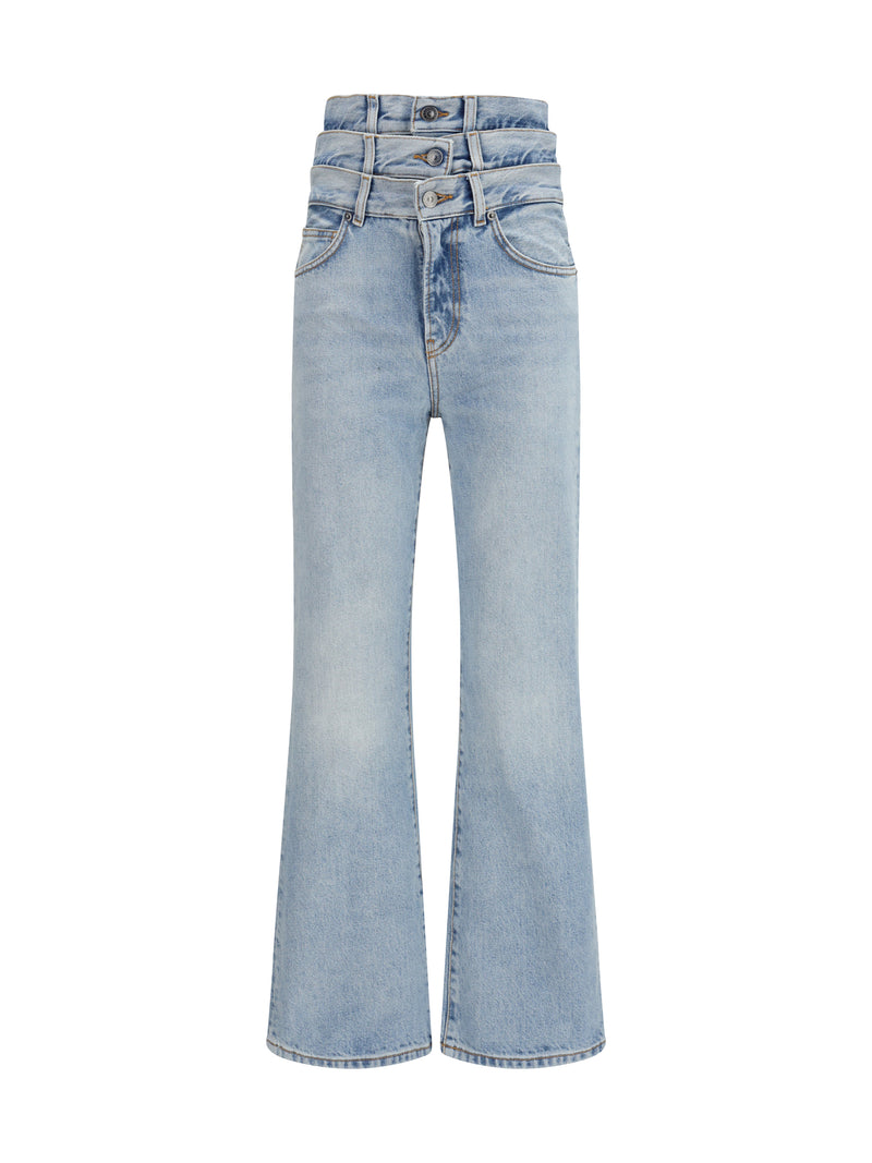 Fiorucci Fiorucci Flared Jeans Triple-layer Waist Light Blue - World Class Fashion