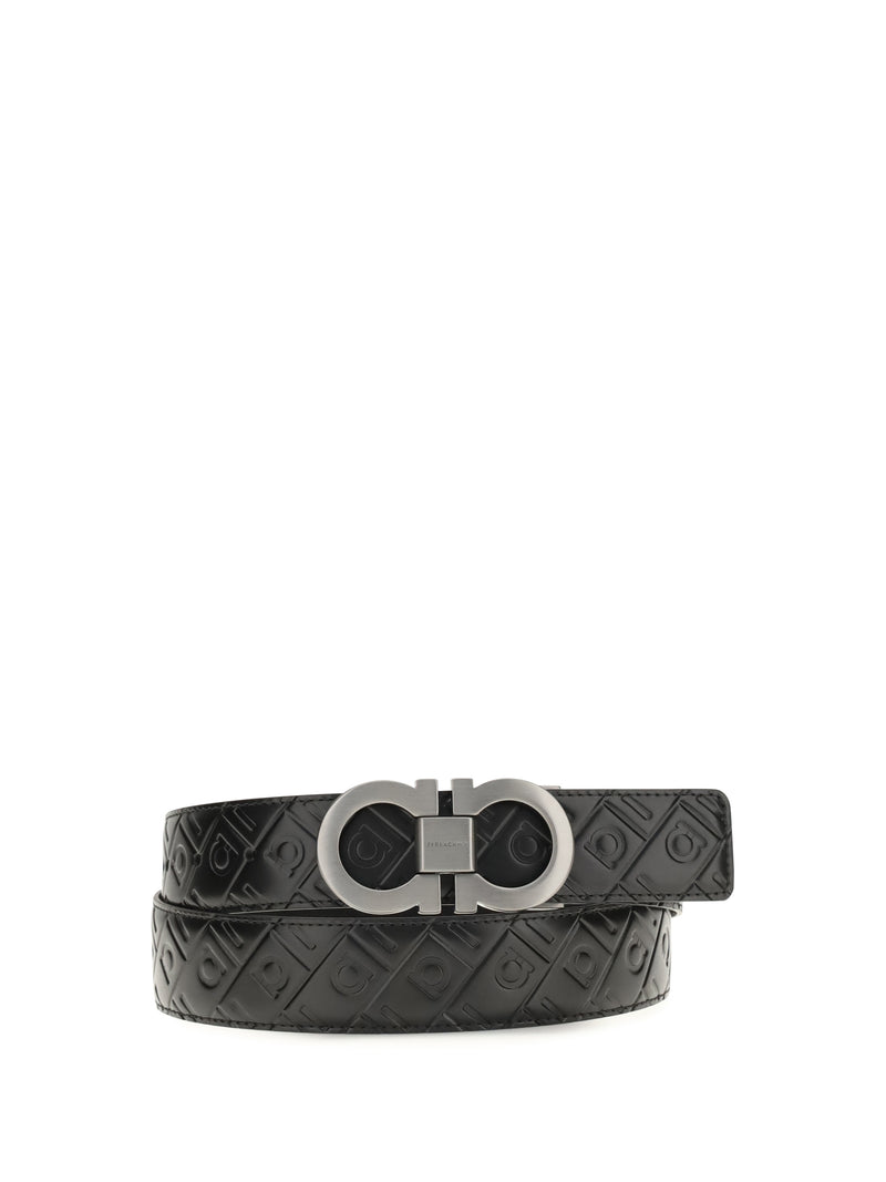 Ferragamo Cinturón Reversible de Piel con Gancini de Ferragamo Negro - World Class Fashion