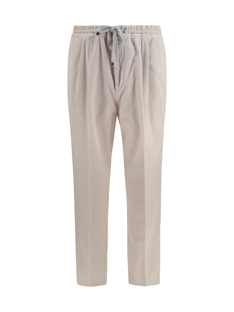 Brunello Cucinelli Brunello Cucinelli Corduroy Drawstring Pants Ice - World Class Fashion