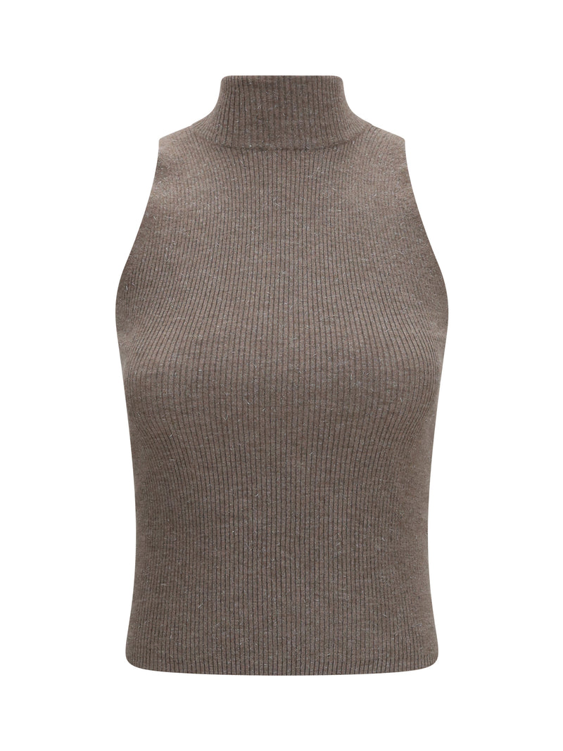 Brunello Cucinelli Brunello Cucinelli Sleeveless Turtleneck Brown Women - World Class Fashion