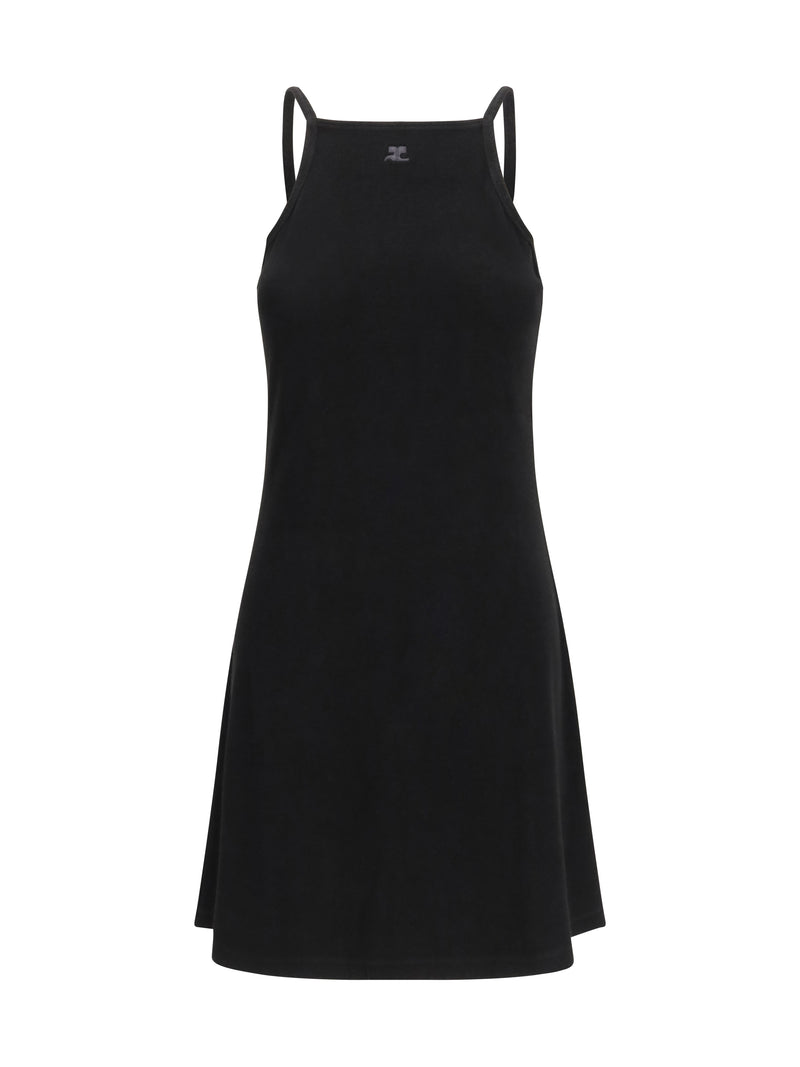 Courrèges Courrèges Logo Mini Vestido Negro Mujer - World Class Fashion