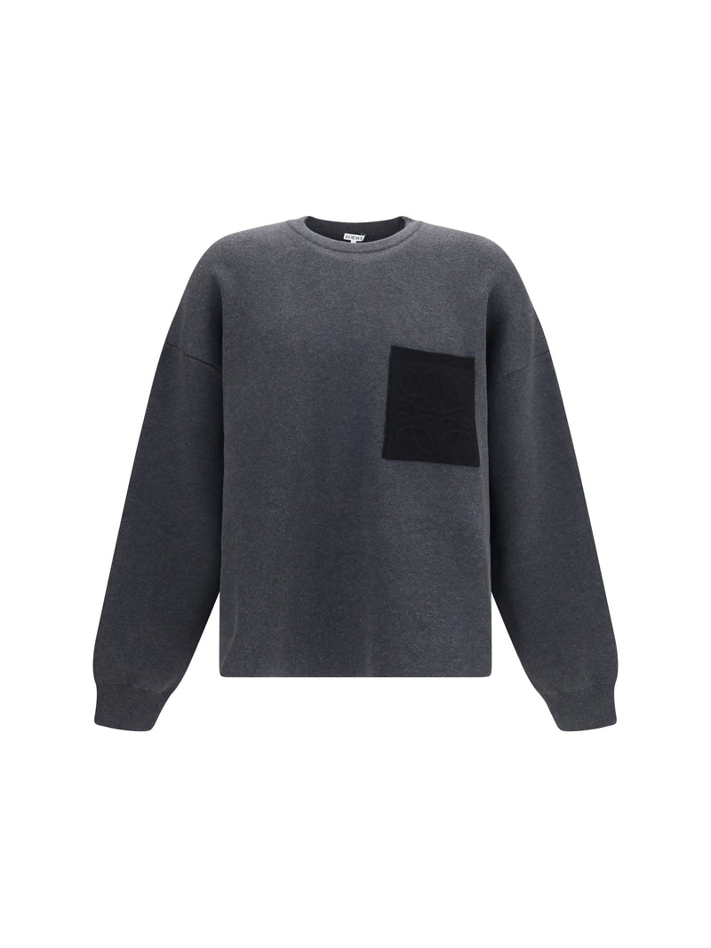 Loewe Loewe Anagram Cotton-blend Sweatshirt Grey/Black - World Class Fashion