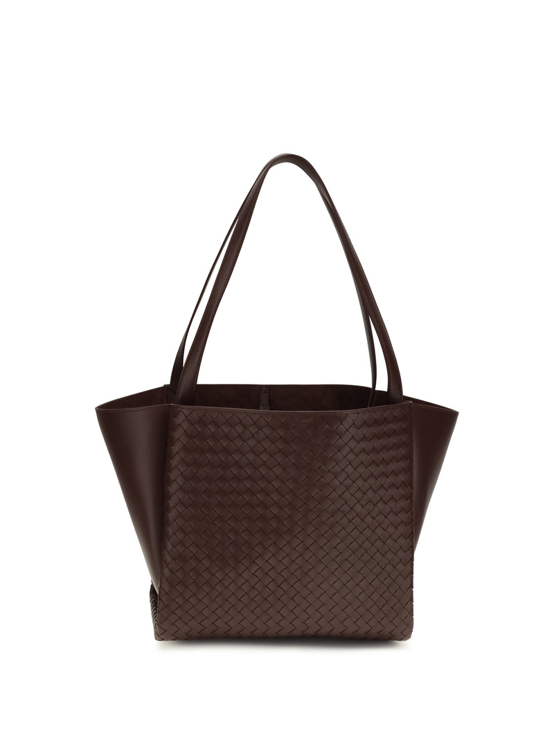 Bottega Veneta Bottega Veneta Corso Intrecciato Tote Bag Deep Mahogan - World Class Fashion