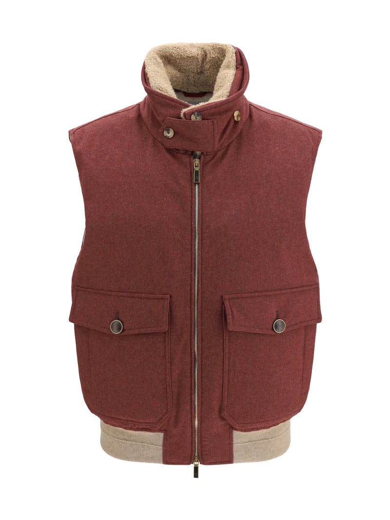 Brunello Cucinelli Brunello Cucinelli Wool Padded Vest Lava - World Class Fashion