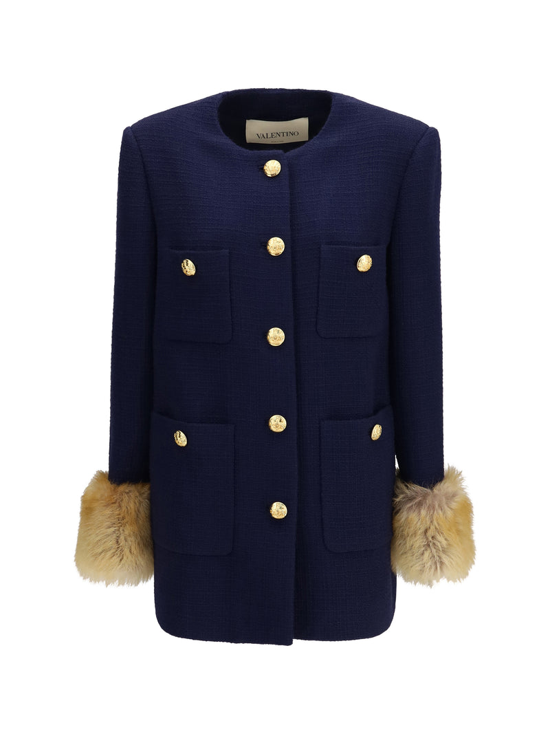 Valentino Valentino Wool Tweed Caban Coat - World Class Fashion