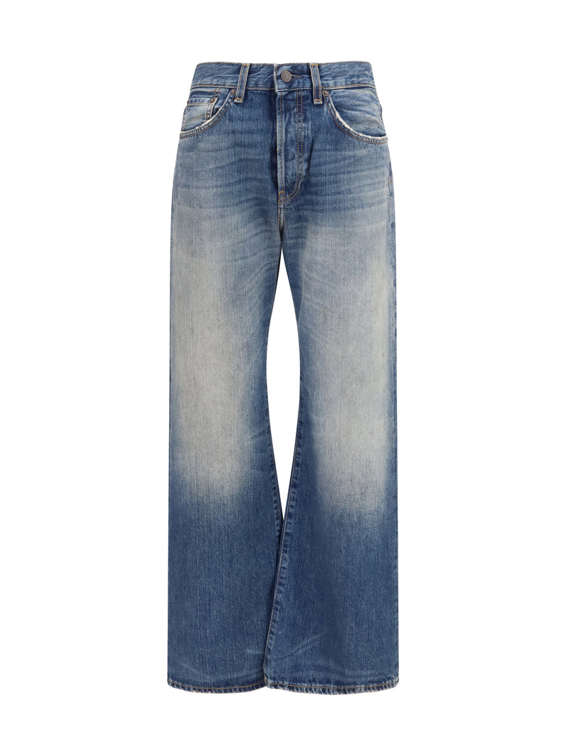 Acne Studios Acne Studios 2021F Wide-leg Jeans Mid Blue - World Class Fashion
