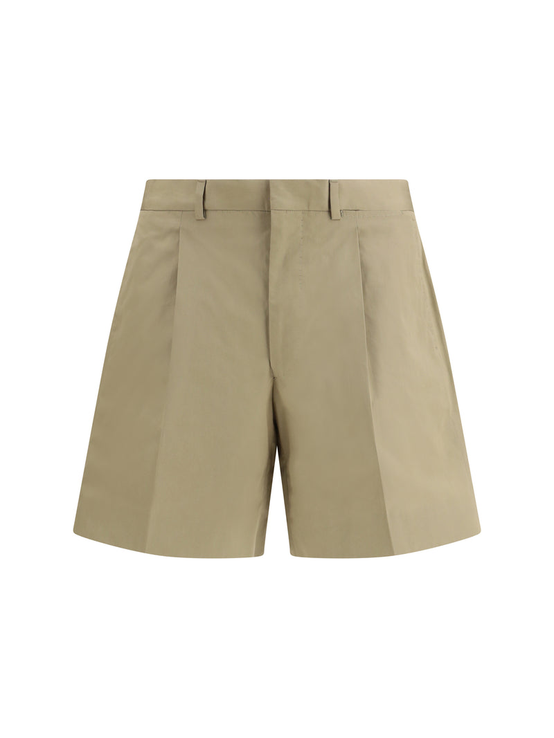 Prada Prada Cotton Bermuda Shorts Mastice - World Class Fashion