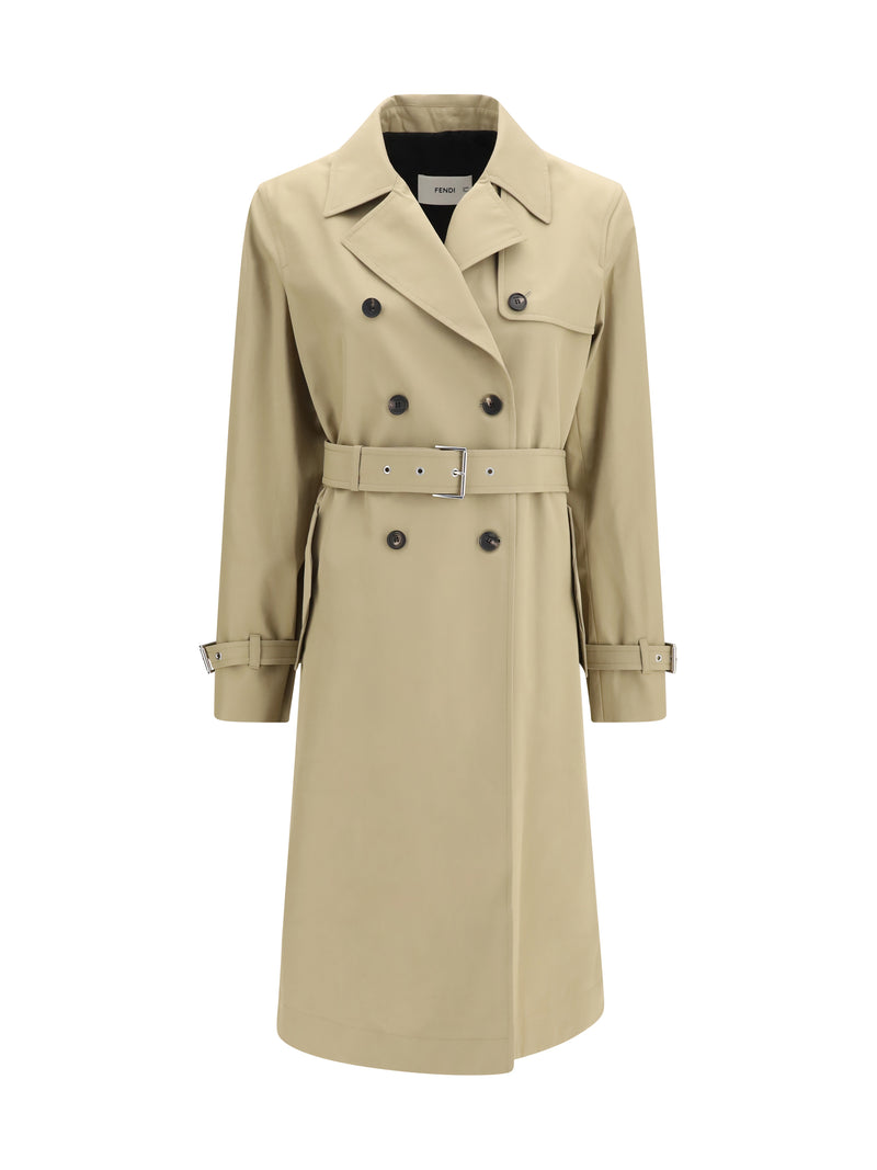 Fendi Fendi Double Breasted Trench Coat Beige Women - World Class Fashion