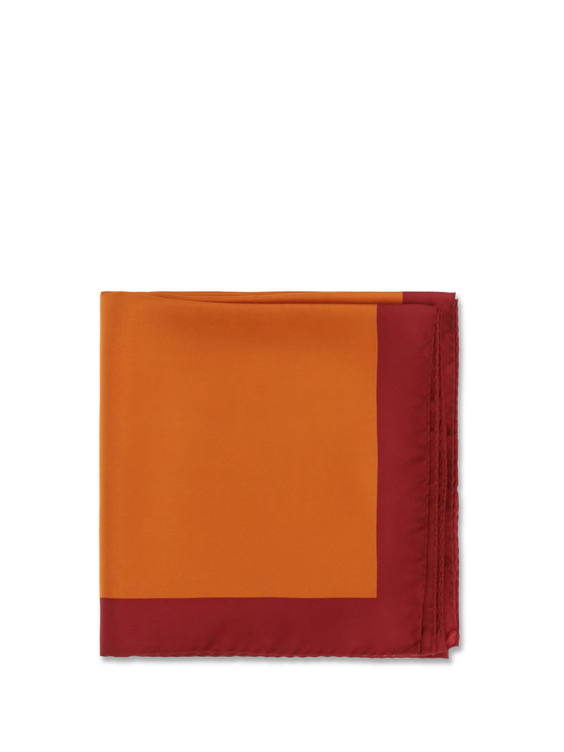 Saint Laurent Saint Laurent Cassandre Square Silk Twill Scarf Orange/Bordeaux - World Class Fashion