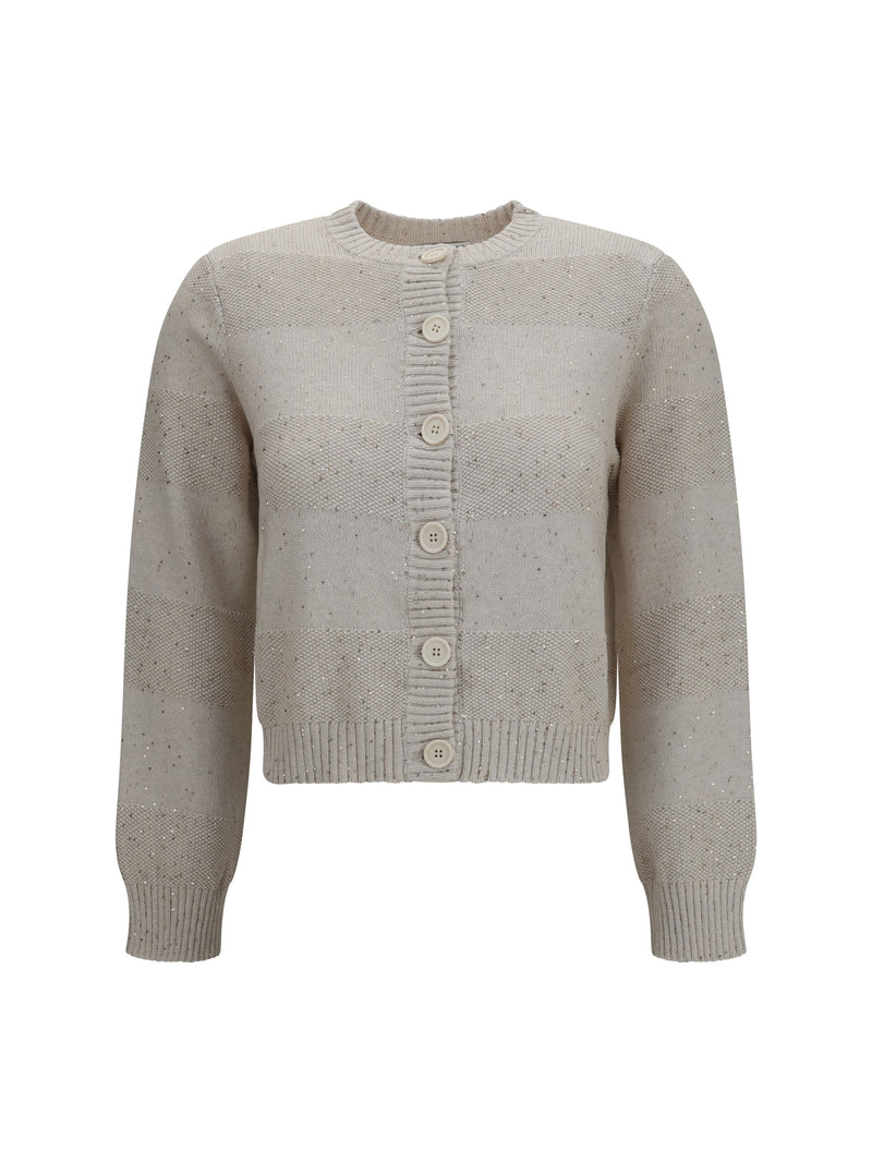 Brunello Cucinelli Brunello Cucinelli Suéter de algodón de cuello redondo Avena - World Class Fashion