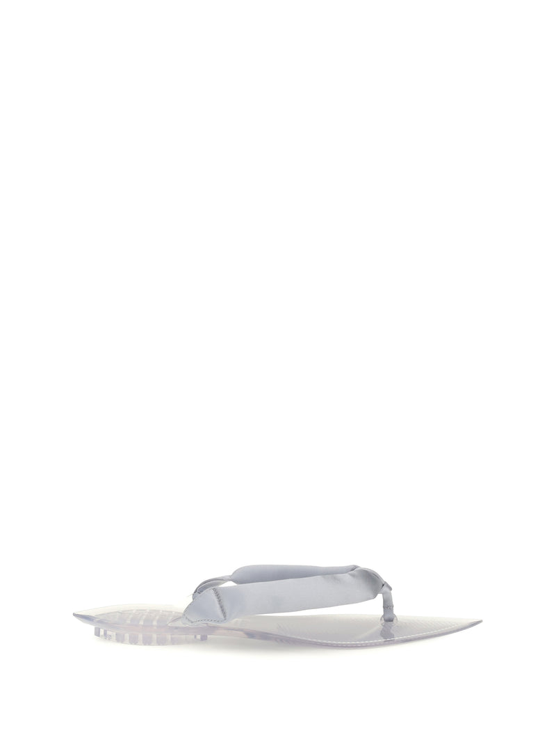 Alaia Alaïa Satin Flip-flop Sandals Silver Women - World Class Fashion