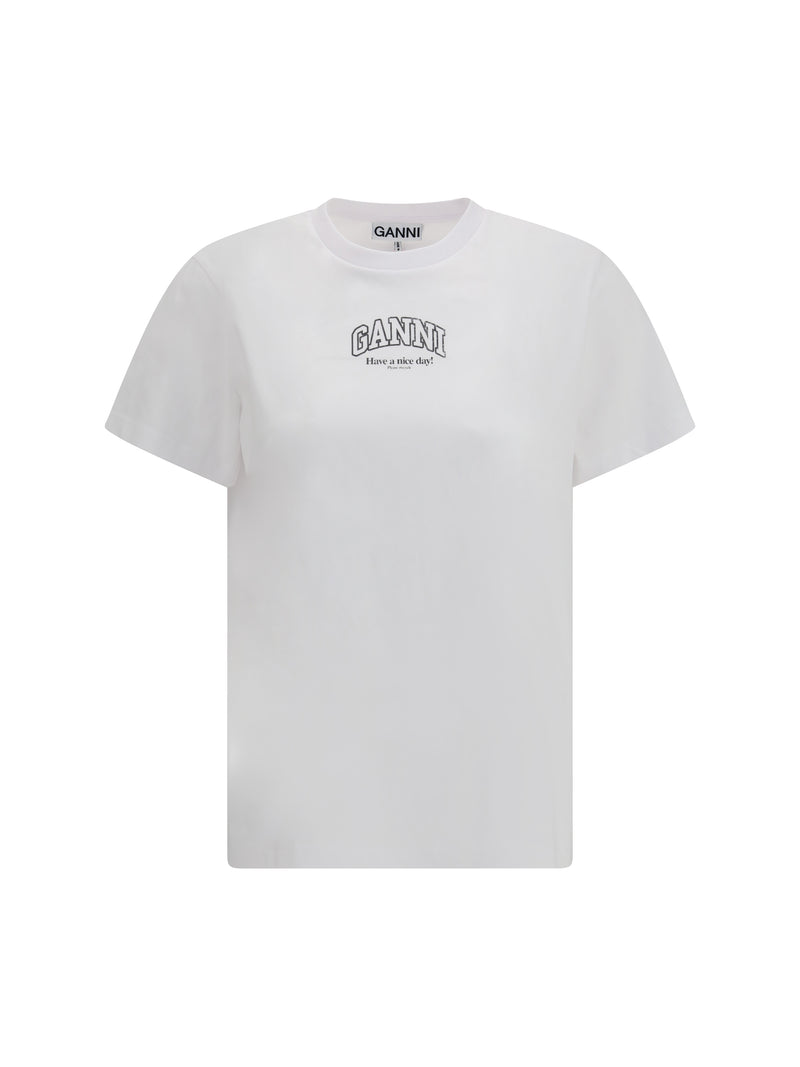 Ganni Ganni Crewneck T-shirt Bright White Women - World Class Fashion