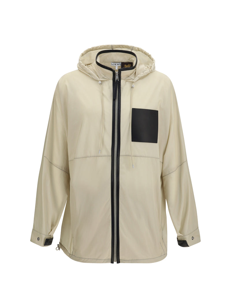 Loewe Loewe Hooded Technical Fabric Jacket Beige/Black - World Class Fashion