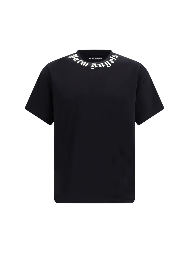 Palm Angels Palm Angels Logo Crewneck T-shirt Black-Off White - World Class Fashion
