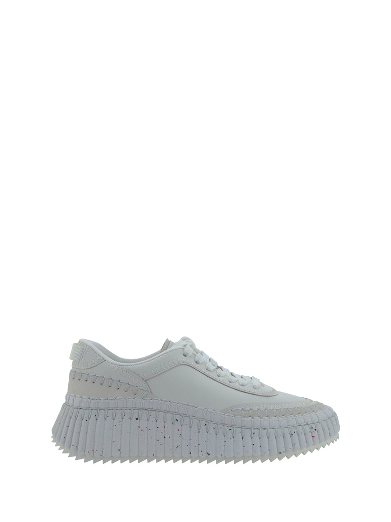 Chloe Chloé Nama Leather Sneakers Brilliant White - World Class Fashion