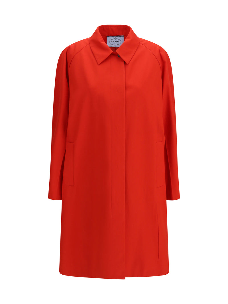 Prada Prada Cotton Gabardine Coat Red Women - World Class Fashion