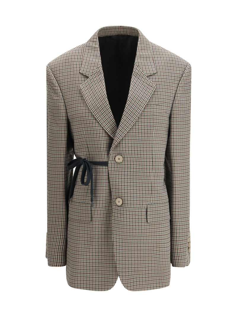 Balenciaga Balenciaga Single-breasted Vichy Jacket Khaki/Brown - World Class Fashion